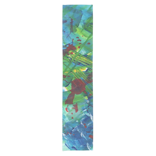 Chemin De Table Court Cool Moderne Abstrait Acrylique Art Table Runner (Devant)