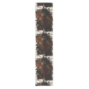 Chemin De Table Court Copie bronzage de patchwork de peau de vache