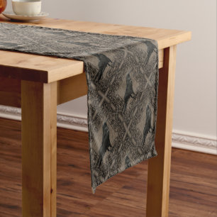 Chemin De Table Court Corbeau vintage de Halloween
