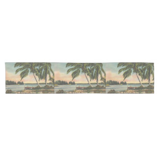 Chemin De Table Court Coucher de soleil de brise tropicale vintage de co