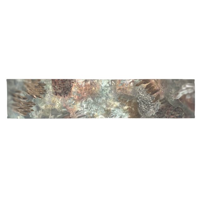 Chemin De Table Court Couches sourdines de cristaux bruns (Horizontal)