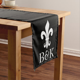 Chemin De Table Court Couleur de table fleur de lis personnalisée pour