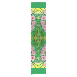 Chemin De Table Court Couleur de table Vert, Rose, Jaune
