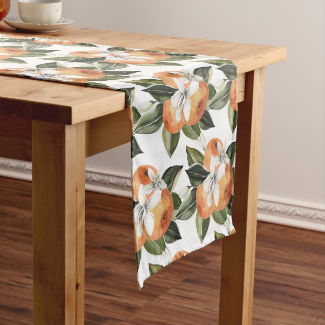 Chemin De Table Court Couleur d'eau Citrus Orange Table Runner (In Situ)