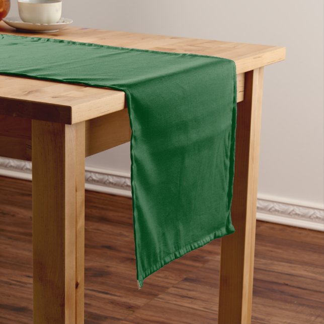 Chemin De Table Court Couleur solide verte profonde (In Situ)