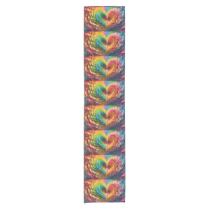Chemin De Table Court Couper les coeurs de papier dans les couleurs arc-