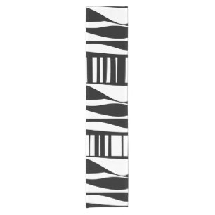 Chemin De Table Court Coureur abstrait noir et blanc de Tableau