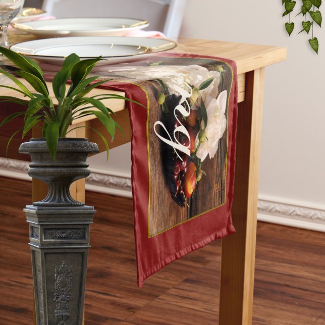 Chemin De Table Court Coureur classique de table Thanksgiving (A classic table runner with an image of a still life. Beautiful for Thanksgiving)