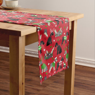 Chemin De Table Court Coureur de table courte Schnauzer de Noël
