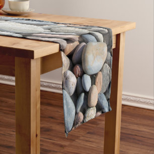 Chemin De Table Court Coureur de table de galets naturels