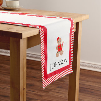 Chemin De Table Court Coureur de table de Noël Sucre de canne personnali