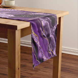 Chemin De Table Court Coureur de table de Parties scintillant en or viol