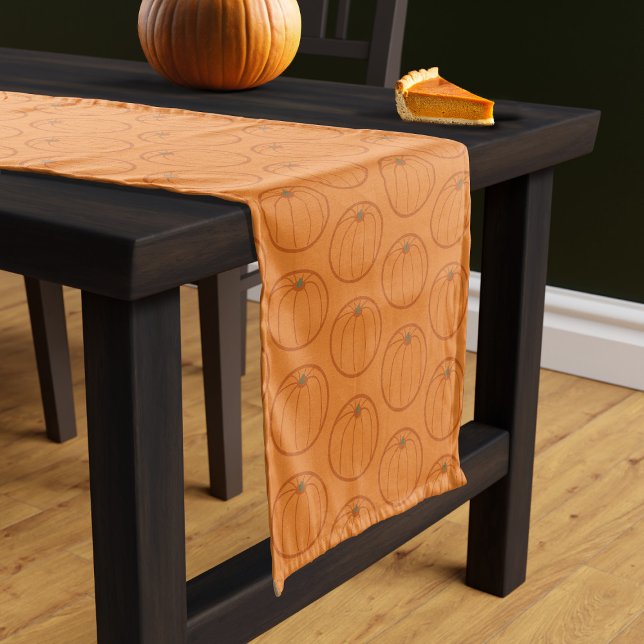 Chemin De Table Court Coureur de table du Motif Citrouille Thanksgiving (A fun pumpkin table runner for your Thanksgiving or Halloween celebrations)