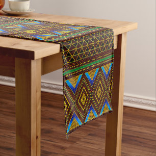 Chemin De Table Court Coureur de table en tissu de boue africaine