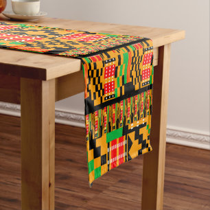 Chemin De Table Court Coureur de table en tissu Kente africain imprimé