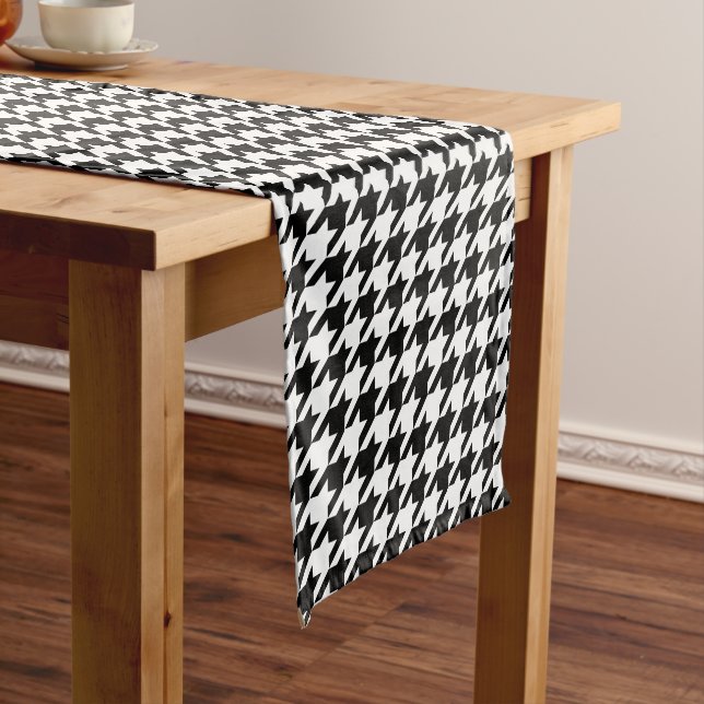Chemin De Table Court Coureur de table personnalisée Motif Houndstooth (In Situ)