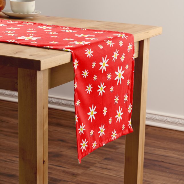 Chemin De Table Court Coureur de table Red Daisy (In Situ)