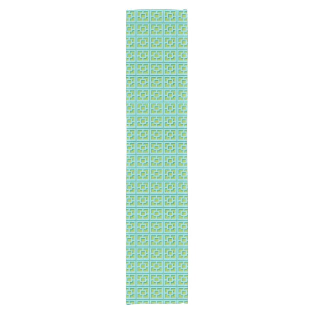 Chemin De Table Court Coureur de table Retro Turquoise et Green Trellis (Devant)