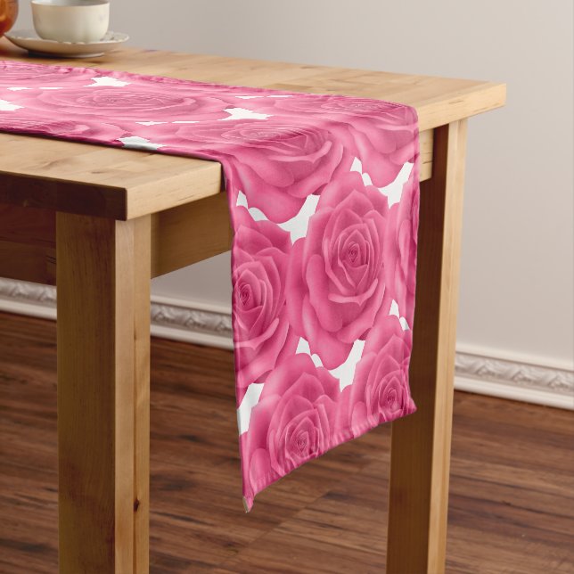 Chemin De Table Court Coureur de table Roses roses roses (In Situ)