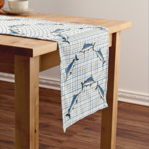Chemin De Table Court Coureur de Tableau - Marlin bleu sur le plaid