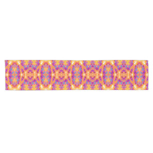 Chemin De Table Court Coureur de tissu jaune rose totem aztèque
