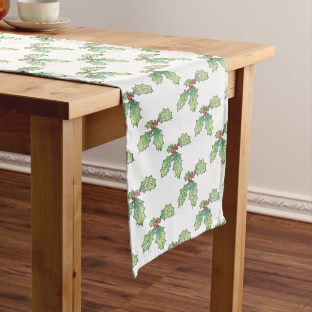 Chemin De Table Court Coureur Holly Jolly (In Situ)