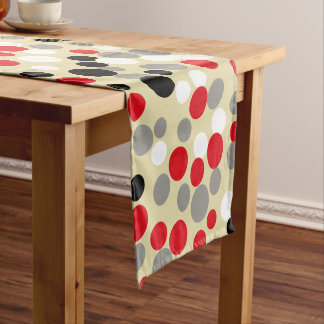 Chemin De Table Court Coureur moderne de table rouge et noire