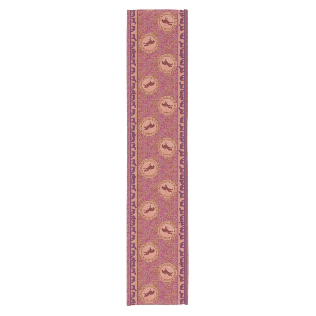 Chemin De Table Court Coureur pourpre de Tableau de chevaux (Devant)