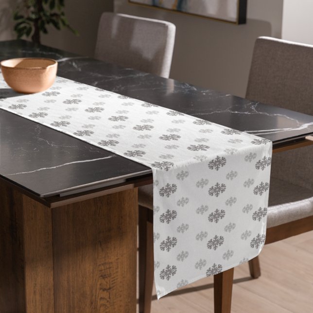 Chemin De Table Court Couteaux de neige gris Coureur de table courte (Créateur téléchargé)