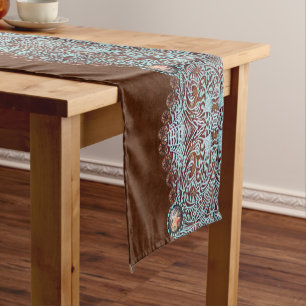 Chemin De Table Court cowboy brun turquoise de l'ouest motif