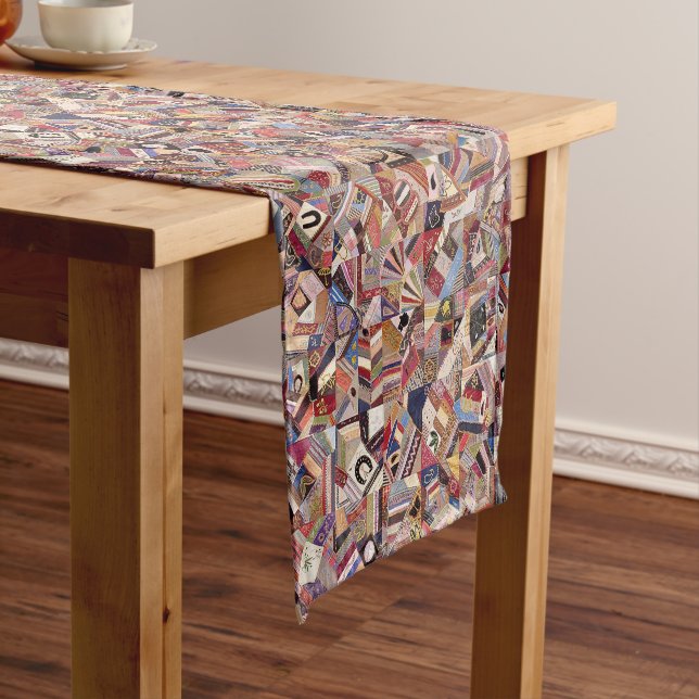 Chemin De Table Court Crazy quilt top (In Situ)