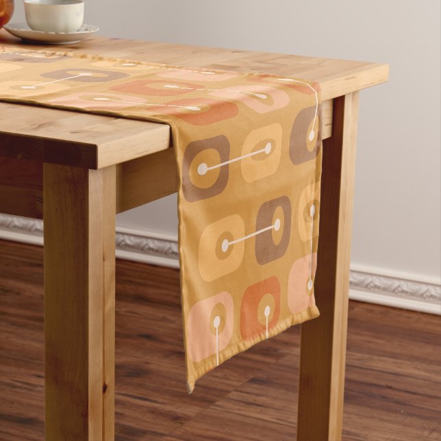 Chemin De Table Court Cubes de Squishy Abstraits brûlés orange (In Situ)