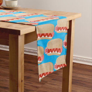 Chemin De Table Court Curieux hot dog Weiner dessin animé