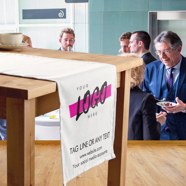 Chemin De Table Court Custom Company Logo Text Promotional Business  (Créateur téléchargé)