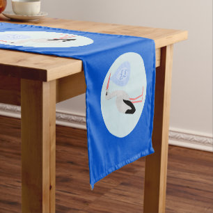 Chemin De Table Court Cute Blue Baby Boy Baby shower de cigogne