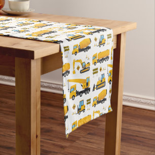 Chemin De Table Court Cute Construction Camion Motif Décoration Table