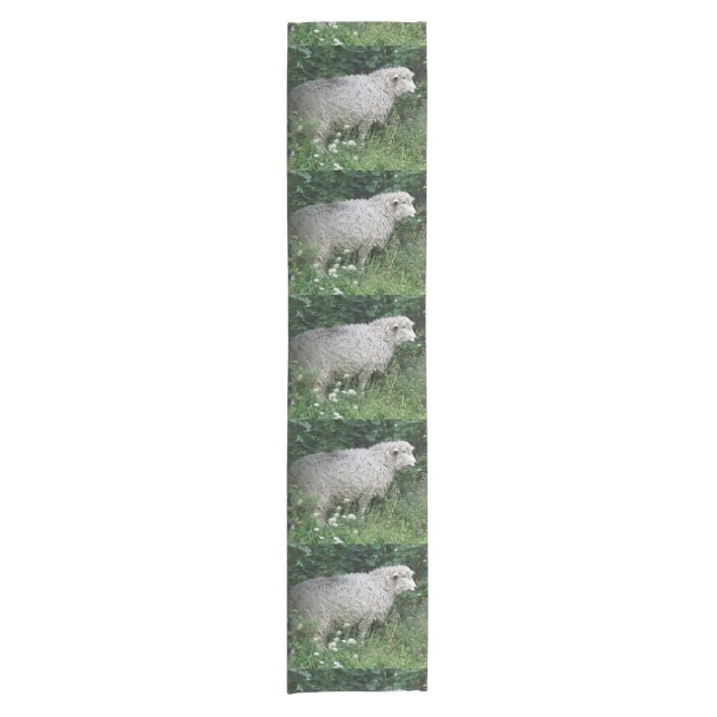 Chemin De Table Court Cute Greedy Sheep Manger Coureur de table (Devant)
