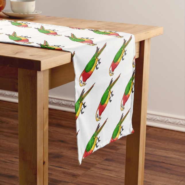 Chemin De Table Court Cute happy parrot (In Situ)