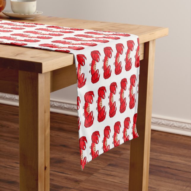 Chemin De Table Court Cute red crab cartoon (In Situ)