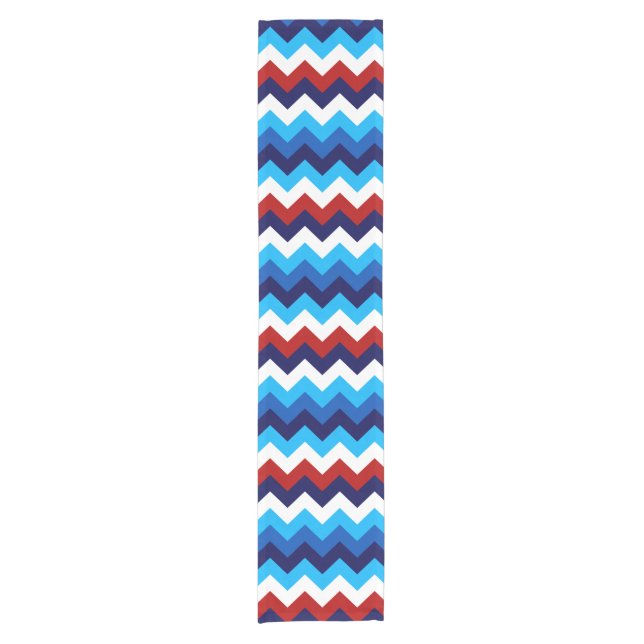 Chemin De Table Court Cute Rouge Blanc Bleu Chevrons Petite Table Runer (Devant)