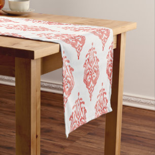 Chemin De Table Court Cute rouge et blanc damask ikat motifs tribaux