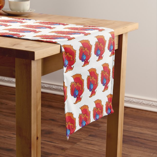 Chemin De Table Court Cute Siamese combat poisson betta dessin (In Situ)