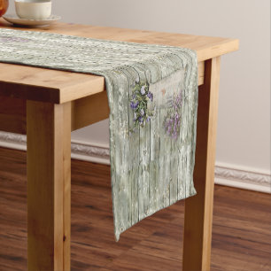 Chemin De Table Court cuvette rustique en bois blanc