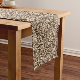 Chemin De Table Court Damassé de chardon de William Morris, Taupe Tan e