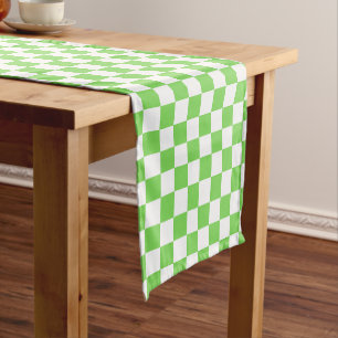 Chemin De Table Court Damier vert gazon 