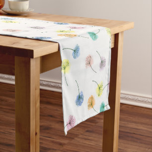 Chemin De Table Court Dansons Motif floral aquarelle