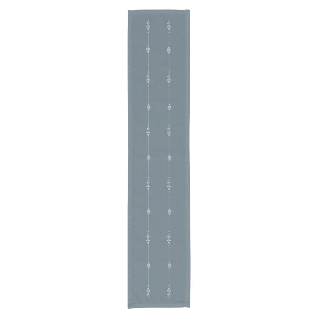 Chemin De Table Court Delicate Farmhouse Floral Table Runner Blue Neutra (Devant)