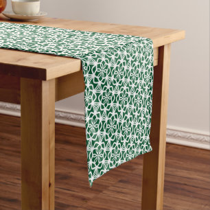Chemin De Table Court Dentelle verte et blanche de la table à neige