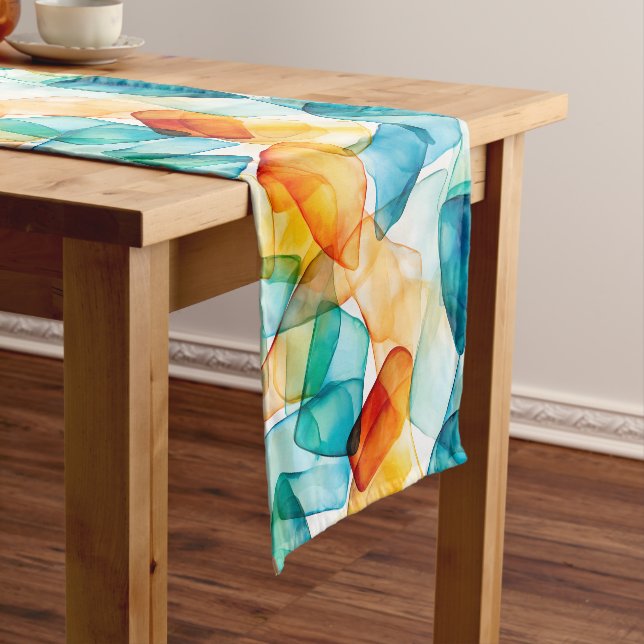 Chemin De Table Court Dérive de couleur côtière (In Situ)