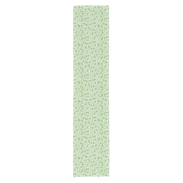 Chemin De Table Court Dessin feuillu vert menthe (Devant)